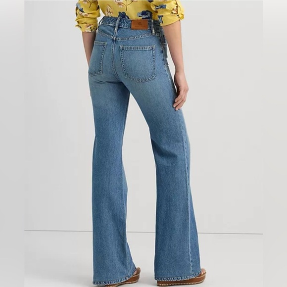 Lauren Ralph Lauren High Rise Flare Jeans blue wash size 10 new with tag - Picture 4 of 14